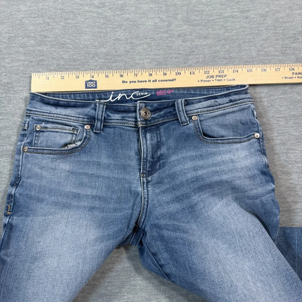 INC Denim Jeans Women 4 Blue Bootcut Regular Fit‎ Mid Rise Stretch Casual
